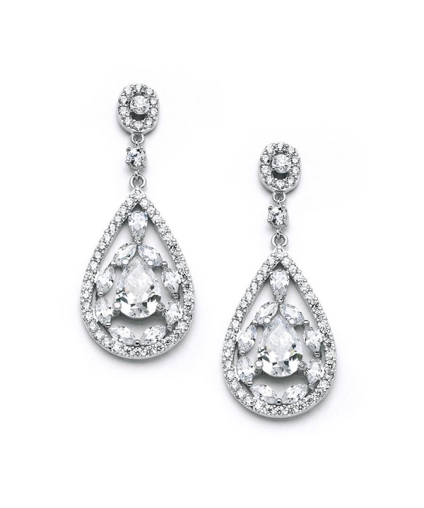 Mariell Zirconia Teardrop Wedding Earrings