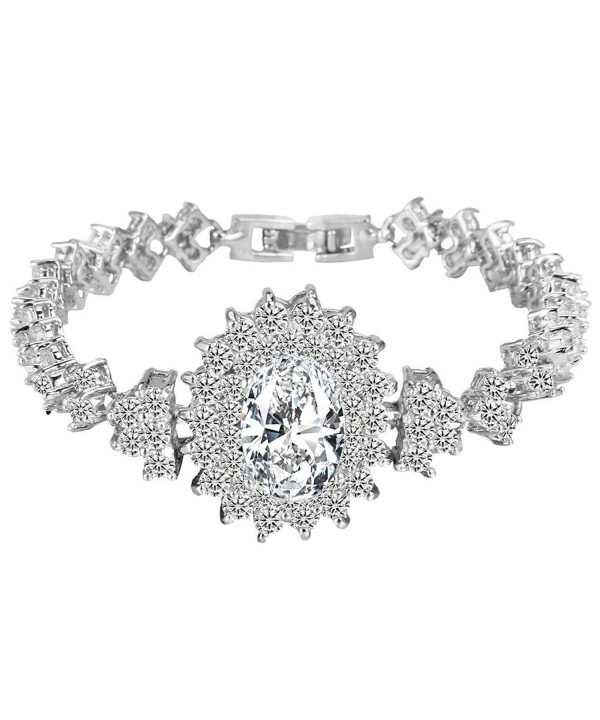 EVER FAITH Zirconia Bracelet Silver Tone