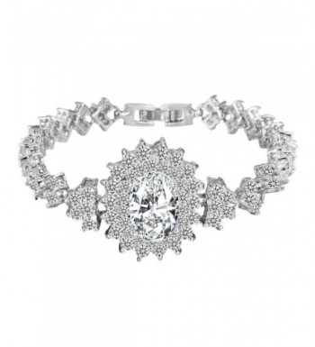 EVER FAITH Zirconia Bracelet Silver Tone