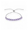 Sterling Amethyst Oval cut Adjustable Bracelet