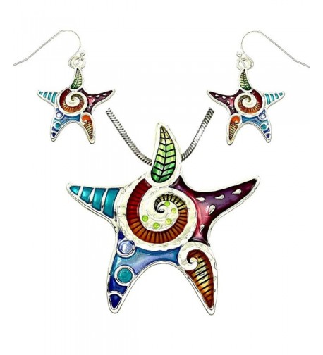 DianaL Boutique Colorful Enameled Starfish