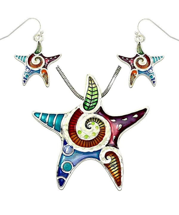 DianaL Boutique Colorful Enameled Starfish