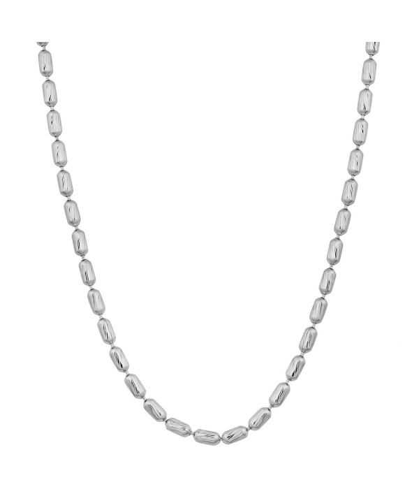 Sterling Silver Diamond Cut Bead Necklace