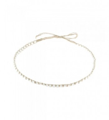 Hemp Macrame Choker Necklace White