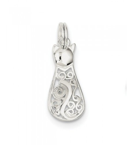 Sterling Silver Fancy Cat Charm