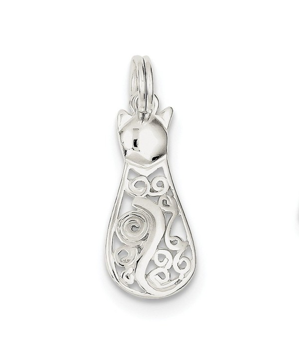 Sterling Silver Fancy Cat Charm