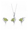 Peridot Pendant Earrings Necklace Sterling