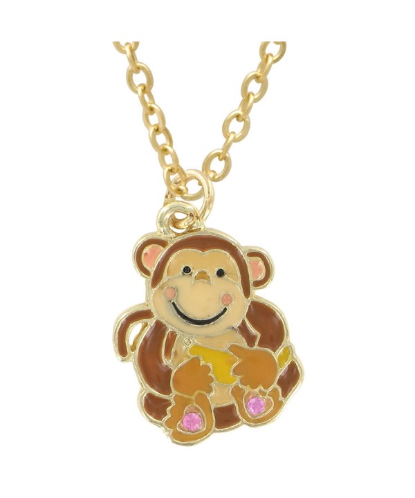 Monkey Pendant Necklace Figural Gift