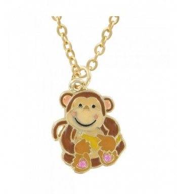 Monkey Pendant Necklace Figural Gift