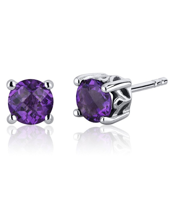 Scroll Design Amethyst Earrings Sterling