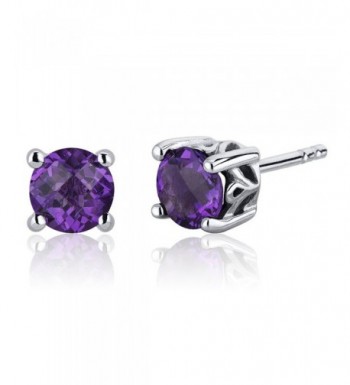 Scroll Design Amethyst Earrings Sterling