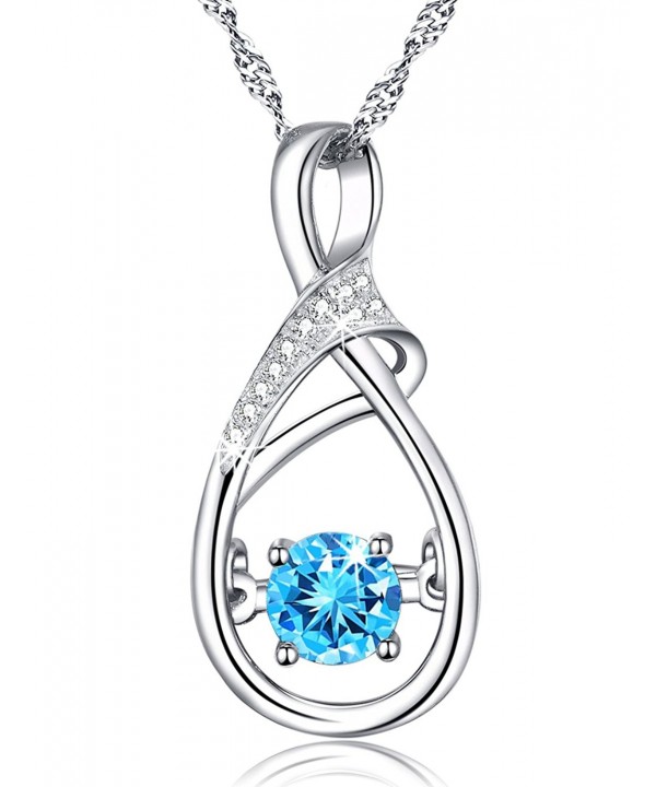 Infinity Birthstone Aquamarine Swarovski Anniversary