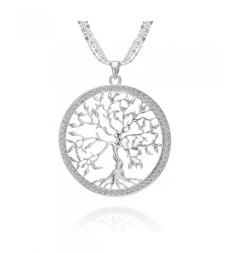 Classy Silver Crystal Pendant Necklace