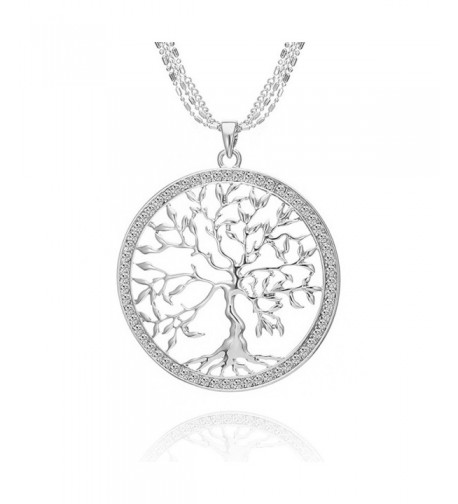 Classy Silver Crystal Pendant Necklace