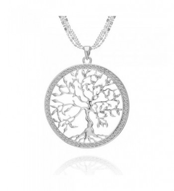 Classy Silver Crystal Pendant Necklace