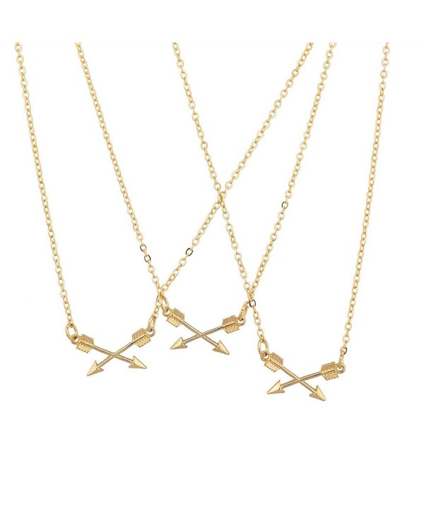 Lux Accessories Crossing Matching Necklace