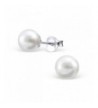 Sterling Silver White Simulated Earrings