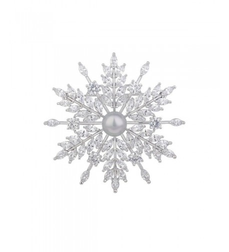 Fashion Classic Silver Plated Snowflake Brooches