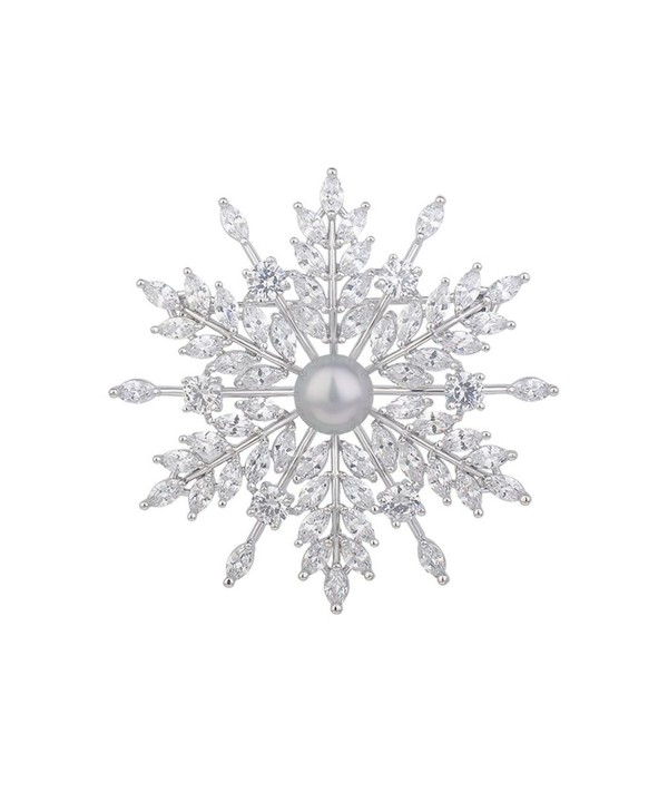 Fashion Classic Silver Plated Snowflake Brooches