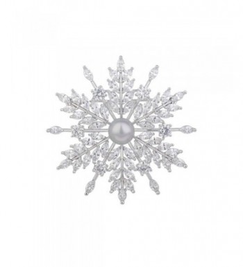 Fashion Classic Silver Plated Snowflake Brooches