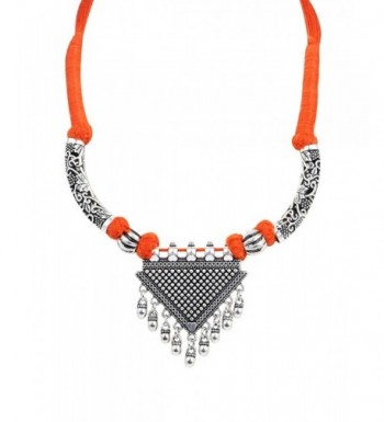 Sansar India Oxidized Triangle Necklace