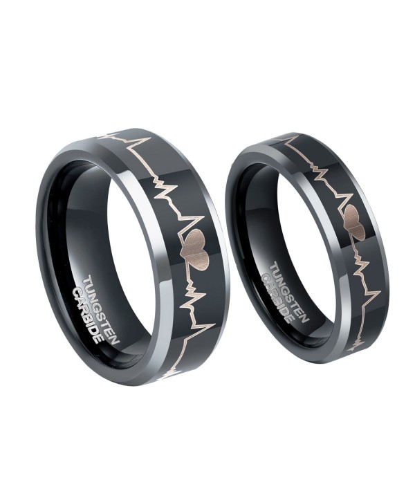 Heartbeat Wedding Tungsten Carbide Anniversary