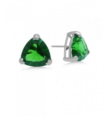 Helenite Triangle Gemstone Stud Earrings