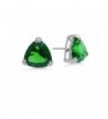 Helenite Triangle Gemstone Stud Earrings