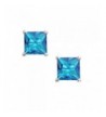 Solitaire Princess Simulated Blue Sterling