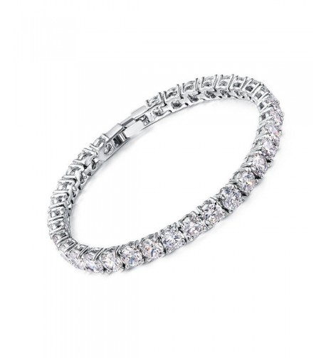 Neoglory Platinum Round cut Zirconia Bracelet