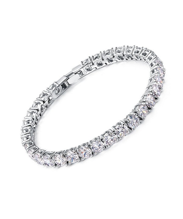 Neoglory Platinum Round cut Zirconia Bracelet