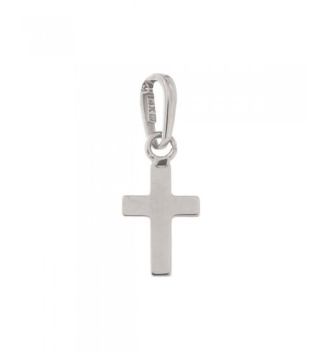 White Polished Cross Pendant Necklace