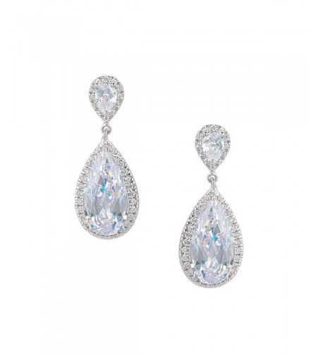 EVER FAITH Zirconia Earrings Silver Tone