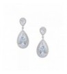 EVER FAITH Zirconia Earrings Silver Tone