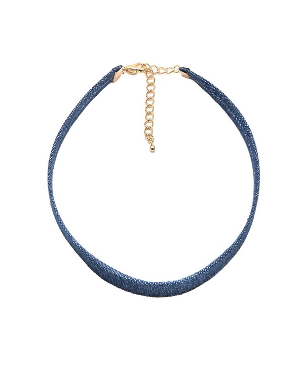 ChelseachicNYC Denim Blue Choker Necklace