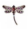 EVER FAITH Gold Tone Rhinestone Dragonfly