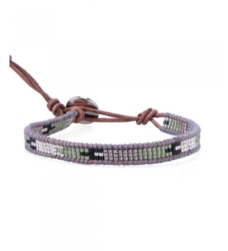 KELITCH Beaded Handmade Leather Bracelet