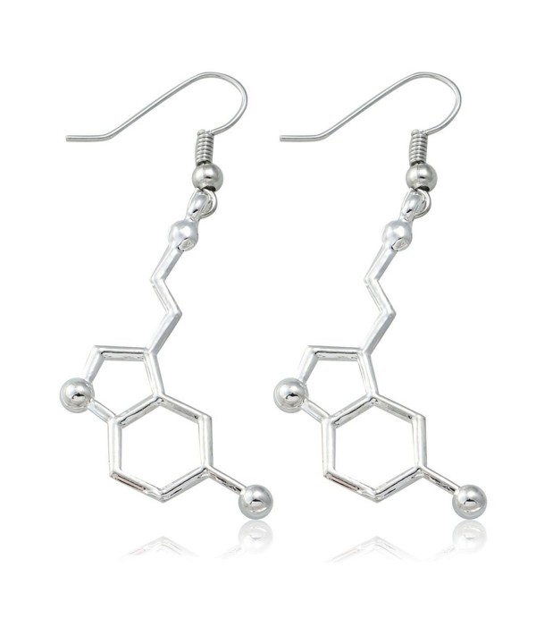 Serotonin Molecules Earrings Dangle Jewelry