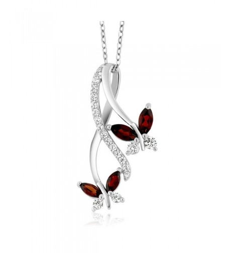 Sterling Marquise Butterfly Infinity Pendant