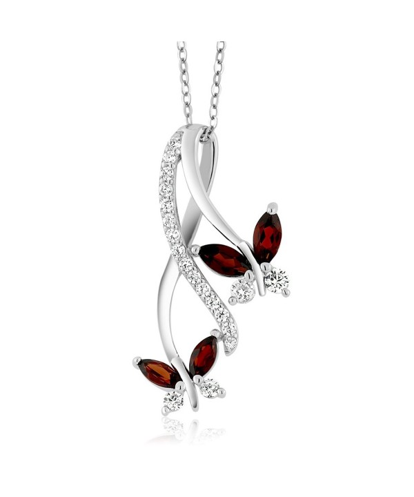 Sterling Marquise Butterfly Infinity Pendant