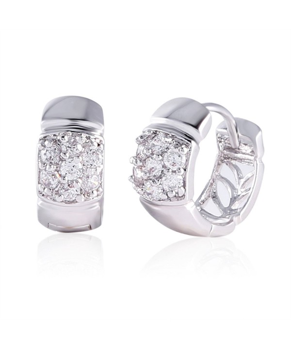 GULICX Silver Zirconia Crystal Earrings