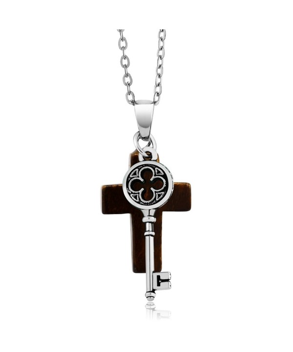 Beautiful Tigers Cross Pendant Charm