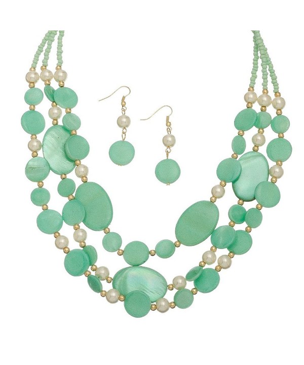 Turquoise Multi Shell Necklace Earring