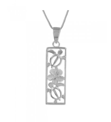 Sterling Silver Plumeria Vertical Necklace