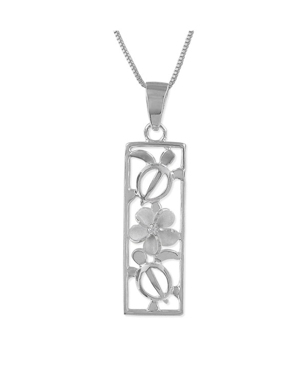 Sterling Silver Plumeria Vertical Necklace