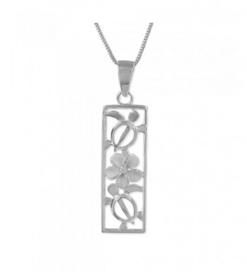 Sterling Silver Plumeria Vertical Necklace