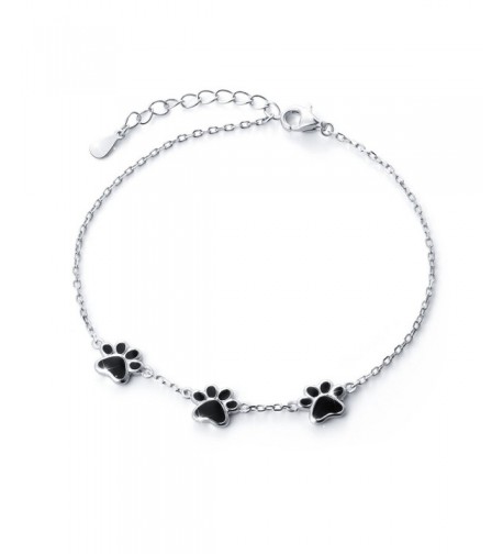 Sterling Silver Puppy Print Bracelets