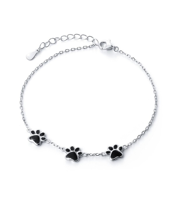 Sterling Silver Puppy Print Bracelets