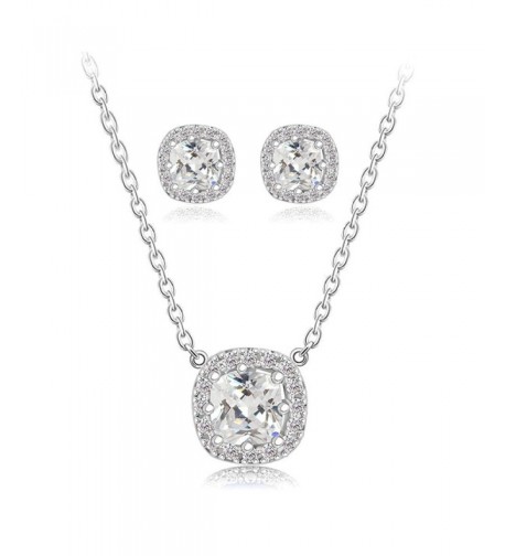 Bridal Rhinestone Zircon Necklace Earrings