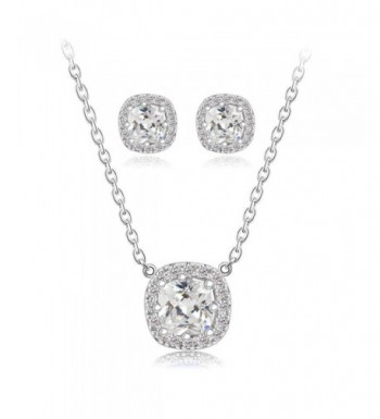 Bridal Rhinestone Zircon Necklace Earrings